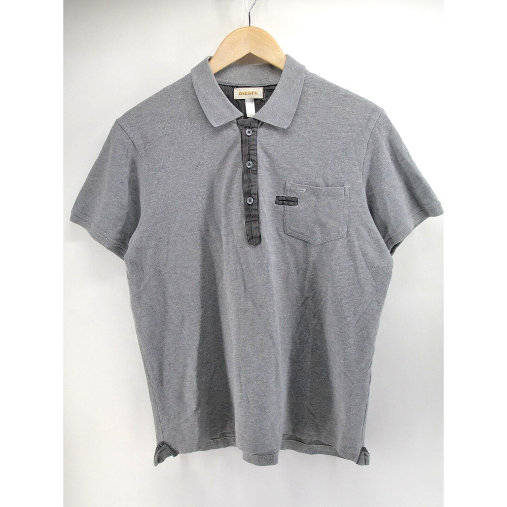 Diesel Youth Boy's‎ Classic Grey Botton Up Polo Shirt Size Large